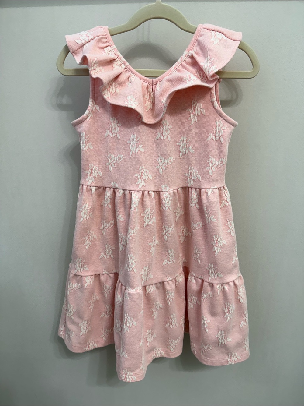 Janie and Jack Pink Ruffle Floral Dress Size 7